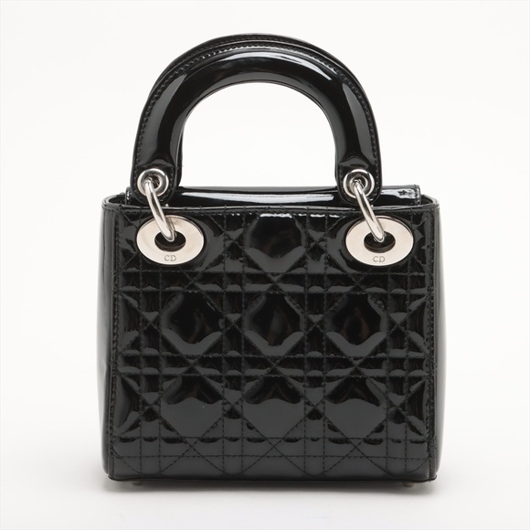 Christian Dior Lady Dior Black Mini Patent Leather - Picture 2 of 11